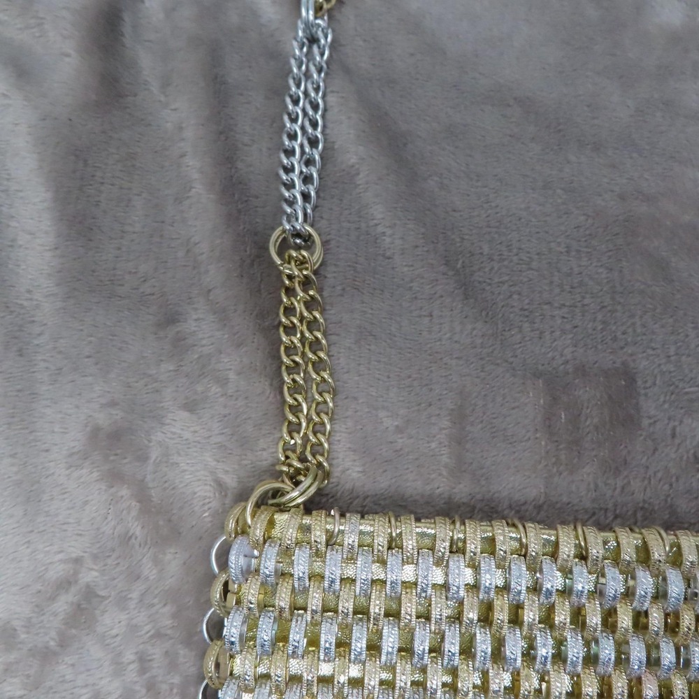 Vintage RARE Walborg Paco Rabanne 1960s Silver Gold Mesh Chain Link Purse Bag‎ - Picture 4 of 12